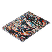 Stapel van bruine en blauwe houten bootplank notitieboek (Linkerzijde)