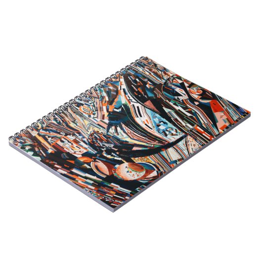 Stapel van bruine en blauwe houten bootplank notitieboek (Linkerzijde)