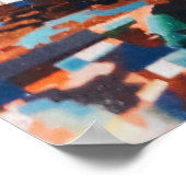 Stapel van bruine en blauwe houten bootplank poster (Hoek)