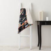 Stapel van bruine en blauwe houten bootplank sherpa deken (In situ)