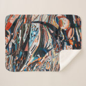 Stapel van bruine en blauwe houten bootplank sherpa deken (Voorkant (horizontaal))