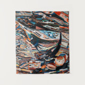 Stapel van bruine en blauwe houten bootplank wandkleed (Voorkant)