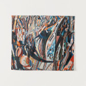 Stapel van bruine en blauwe houten bootplank wandkleed (Voorkant (horizontaal))