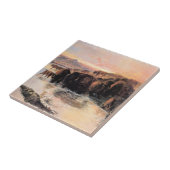 Stapel van Buffalo (door Charles M. Russell) Tegeltje (Zijkant)