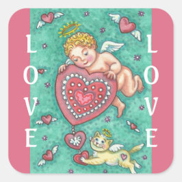 STAPEL VAN DE STICKERS VAN DE VALENTIJN VAN DE KUP