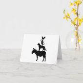Stapel van dieren, Paard, Hond, Kat, Haan BLANK Kaart (Gele Bloem)