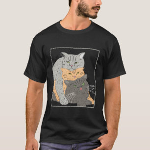 Stapel van drie katten kattenliefhebbers Wordless T-shirt