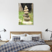 Stapel van evenwichtige rotsen canvas afdruk (Insitu (Slaapkamer))