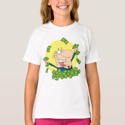 Stapel van Geld Meisjes T-shirt (Voorkant)