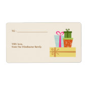 Stapel van Gift Boxes Vakantie Etiket (Voorkant)