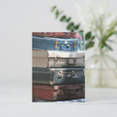 Stapel van  gitaarkoffers briefkaart (Staand voorkant)