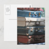 Stapel van  gitaarkoffers briefkaart (Voorkant / Achterkant)