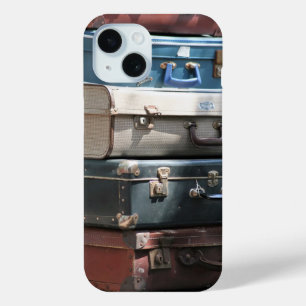 Stapel van gitaarkoffers iPhone 15 case