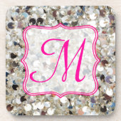 Stapel van Glitter Monogram Drink Onderzetter (Voorkant)