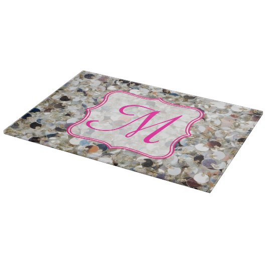 Stapel van Glitter Monogram Glas Snijplank (Hoek)