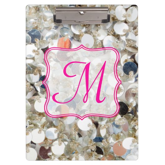 Stapel van Glitter Monogram Initiaal Clip Board Klembord (Voorkant)