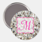 Stapel van Glitter Monogram Initiaal Magnet (Voorkant / Achterkant)