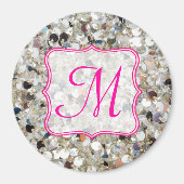 Stapel van Glitter Monogram Initiaal Magnet (Voorkant)
