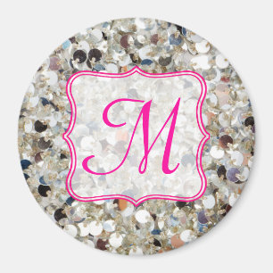 Stapel van Glitter Monogram Initiaal Magnet