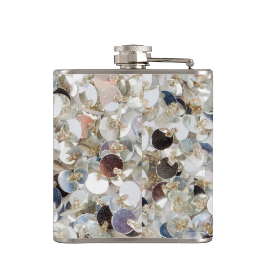 Stapel van Glitter Monogram Whiskey Flask Heupfles (Achterkant)