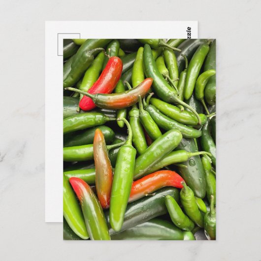 Stapel van groene pittige paprika's briefkaart (Voorkant / Achterkant)