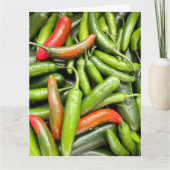 Stapel van groene pittige paprika's kaart (Voorkant)
