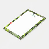 Stapel van groene pittige paprika's post-it® notes (Schuin)