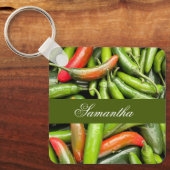 Stapel van groene pittige paprika's sleutelhanger (Voorkant)