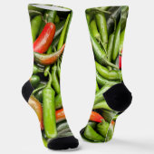 Stapel van groene pittige paprika's sokken (Gebogen)