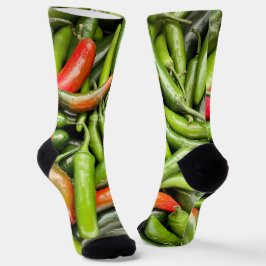 Stapel van groene pittige paprika's sokken