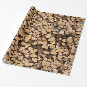 Stapel van Hout Cadeaupapier