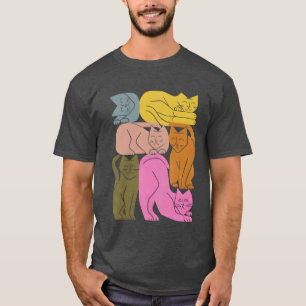 Stapel van katten meisje t-shirt