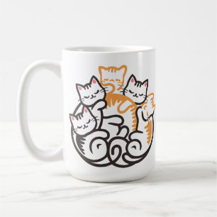 Stapel van kitty katten grappige Schattigee katten Koffiemok