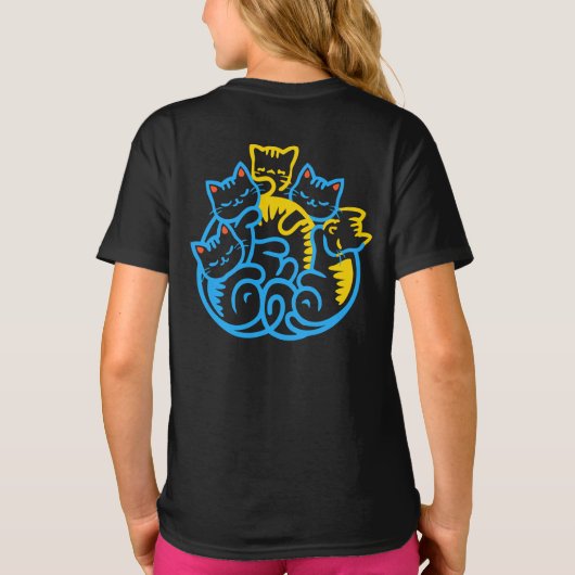 Stapel van kitty katten grappige Schattigee katten T-shirt (Achterkant)