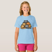 Stapel van kitty katten grappige Schattigee katten T-shirt (Voorkant volledig)