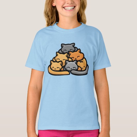 Stapel van kitty katten grappige Schattigee katten T-shirt (Voorkant)