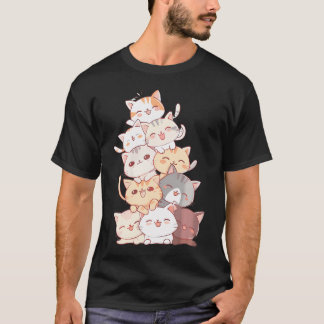 Stapel van kitty katten Schattige katten Kat stape T-shirt
