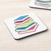 Stapel van kleurrijke boeken bier onderzetter (Linkerzijde)