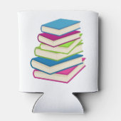 Stapel van kleurrijke boeken blikjeskoeler (Achterkant)