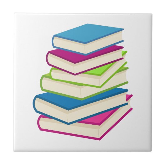 Stapel van kleurrijke boeken tegeltje (Voorkant)