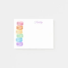 Stapel van regenboog macarons gepersonaliseerd post-it® notes