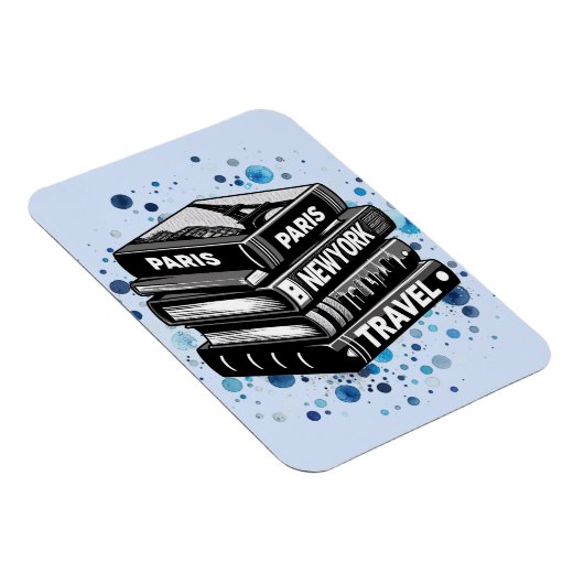 Stapel van reisboeken magneet (Rechterzijde)