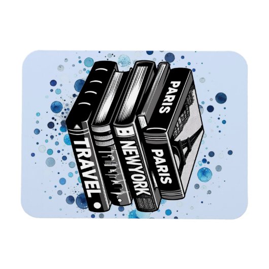 Stapel van reisboeken magneet (Horizontaal)