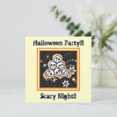 Stapel van schattige schedels Halloween aangepaste Kaart (Staand voorkant)