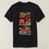 Stapel van sciencefictionboeken t-shirt (Design voorkant)