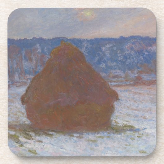 Stapel van tarwe (Sneeuw Effect, Overcast Dag) (18 Bier Onderzetter (Voorkant)