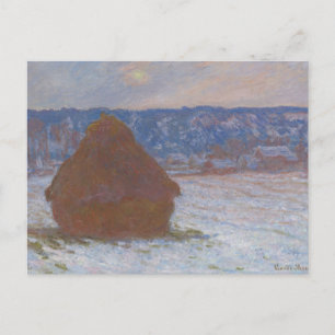 Stapel van tarwe (Sneeuw Effect, Overcast Dag) (18 Briefkaart