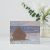Stapel van tarwe (Sneeuw Effect, Overcast Dag) (18 Briefkaart (Staand voorkant)