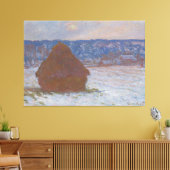Stapel van tarwe (Sneeuw Effect, Overcast Dag) (18 Canvas Afdruk (Insitu (Woonkamer))