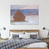 Stapel van tarwe (Sneeuw Effect, Overcast Dag) (18 Canvas Afdruk (Insitu (Slaapkamer))